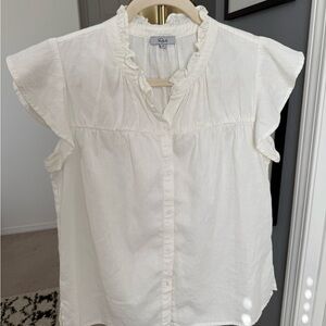 Rails White Ruffle Sleeve Blouse